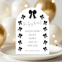 Black Bow Guess How Many Game Bridal Shower Arch