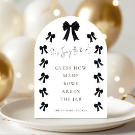 Black Bow Guess How Many Game Bridal Shower Arch Inbjudningar