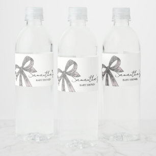 Black Bow Halloween Baby Shower-Vattenflaska etike Vattenflaskor Etikett