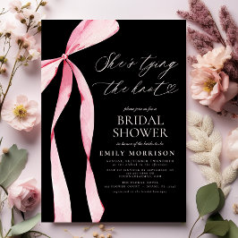 Black Bow Hon är Gifter sig Möhippa Inbjudningar