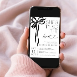 Black Bow Hon är Gifter sig Möhippa Inbjudningar