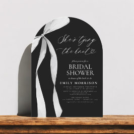 Black Bow Hon är Gifter sig Möhippa Inbjudningar