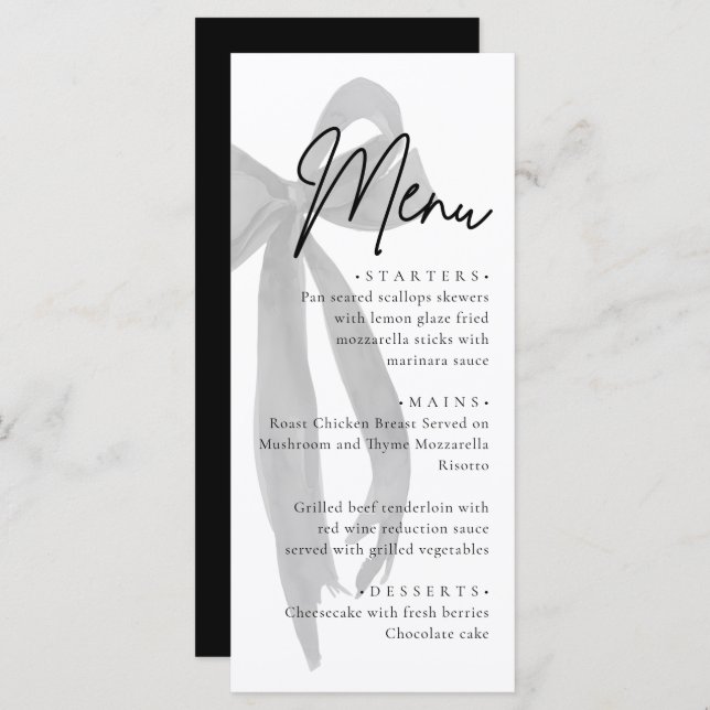 Black Bow Hon är Gifter sig Möhippa Meny (Fram/baksida)