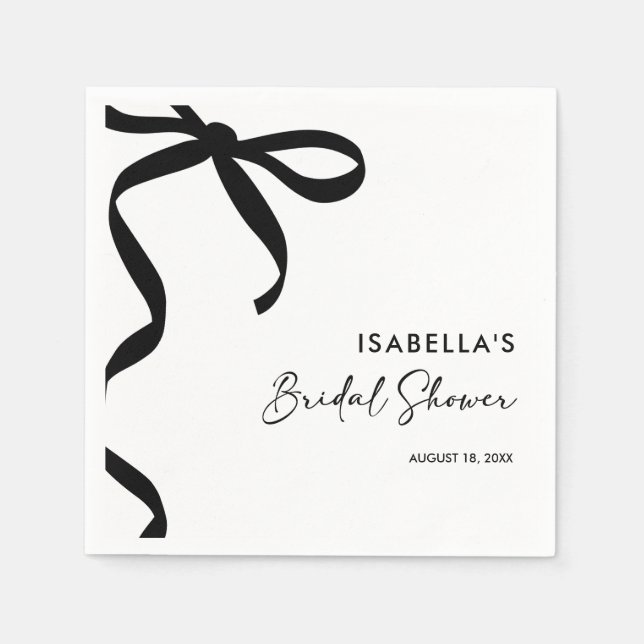 Black Bow Hon är Gifter sig Möhippa Pappersservett (Framsidan)