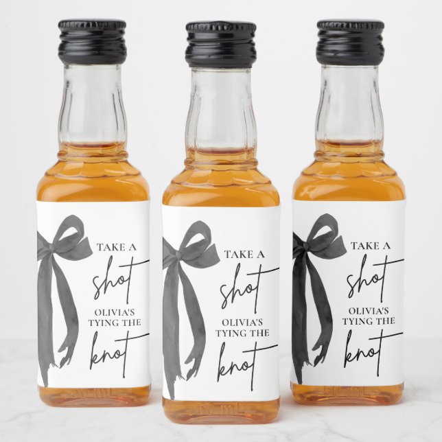 Black Bow Hon är Gifter sig Möhippa Spritflaskor Etikett (Flaskor)