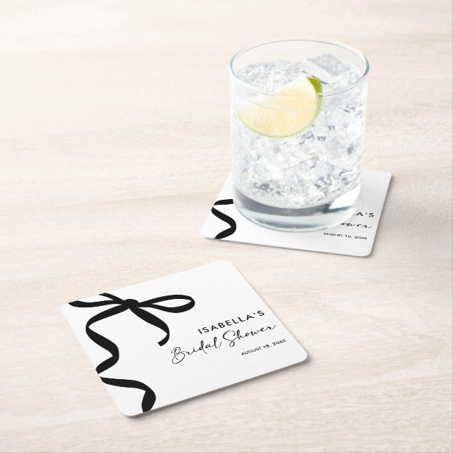 Black Bow Hon är Gifter sig Möhippa Underlägg Papper Kvadrat (Insitu)