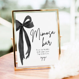Black Bow Hon Gifter sig Mimosa Pub-signatur Poster