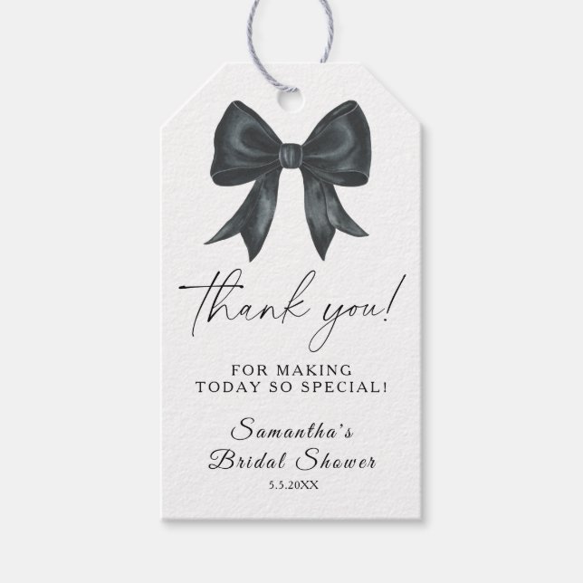 Black Bow Hon gifter sig Möhippa Tack Presentetikett (Framsidan)