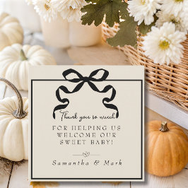 Black Bow Labor & Delivery NICU-sjukhus Tack Kort