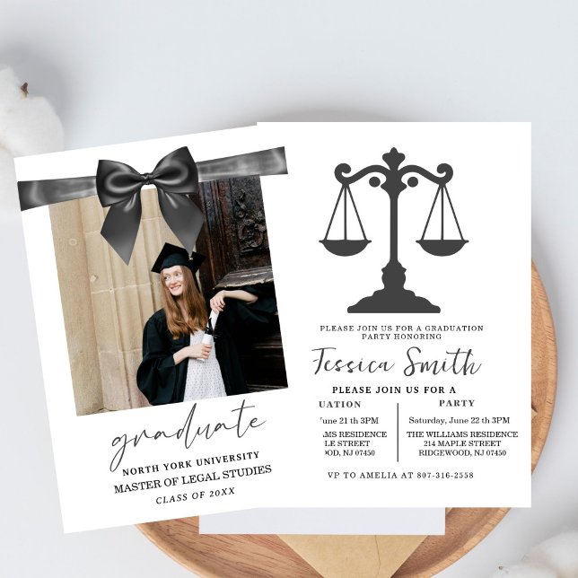 Black Bow Law University Graduation Party  Inbjudningar (Skapare uppladdad)