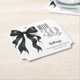 Black Bow Modern 30th Birthday Underlägg Papper
