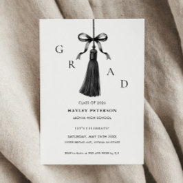 Black Bow Modern Class of 2026 Graduation  Meddelande