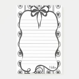 Black Bow Notes 4x6 Sticky Notepad Post-it Block