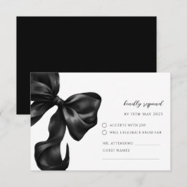 Black Bow RSVP Response Card OSA Kort
