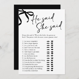 Black Bow sa att hon sa Möhippa Game Inbjudningar