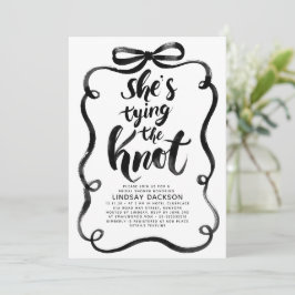 Black Bow She's Tying The Knot Bridal Shower Inbjudningar