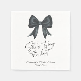 Black Bow She's tying the knot Bridal Shower Pappersservett