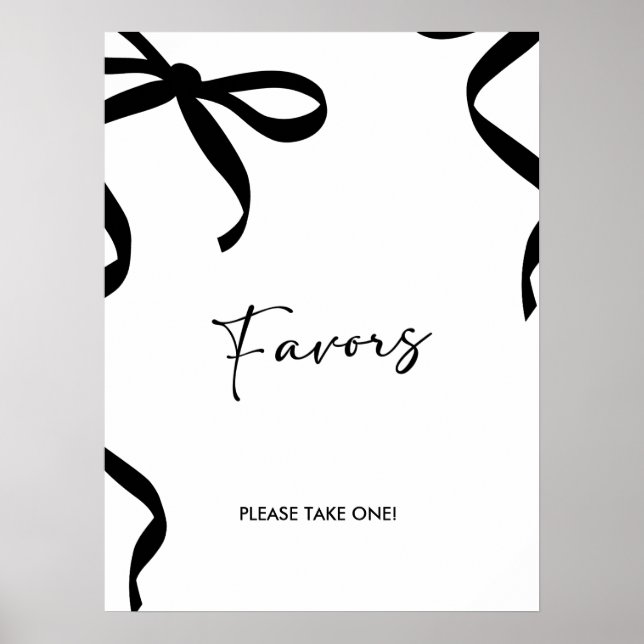 Black Bow She's Tying the Knot Bridal Shower Poster (Framsidan)