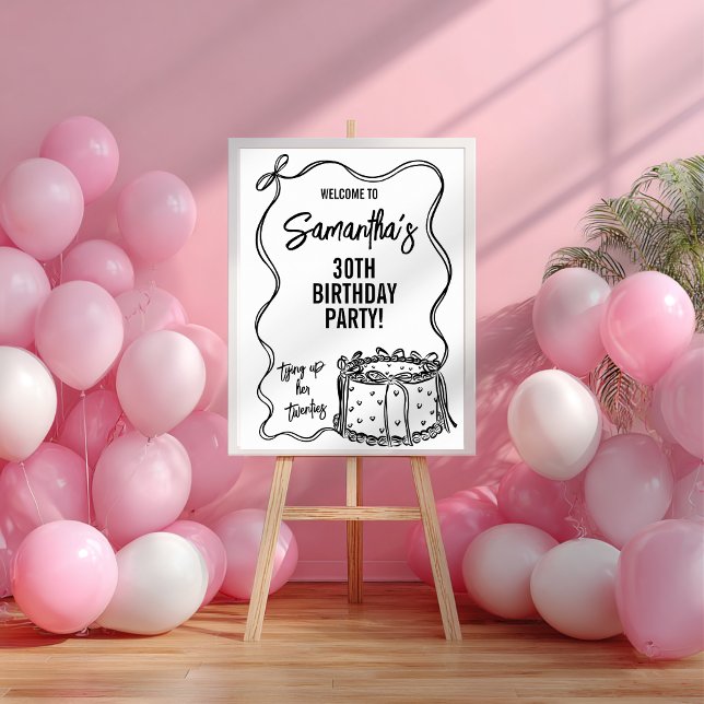 Black Bow som klumpar upp hennes 20 30års födelsed Poster (Skapare uppladdad)