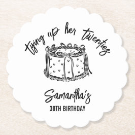 Black Bow som tuppar hennes tjugoåringar 30års föd Underlägg Papper