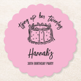 Black Bow som tuppar hennes tjugoåringar 30års föd Underlägg Papper