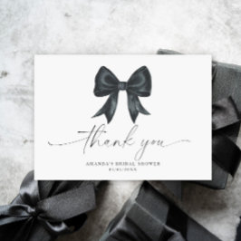 Black Bow Thank you Bridal shower  Tack Kort