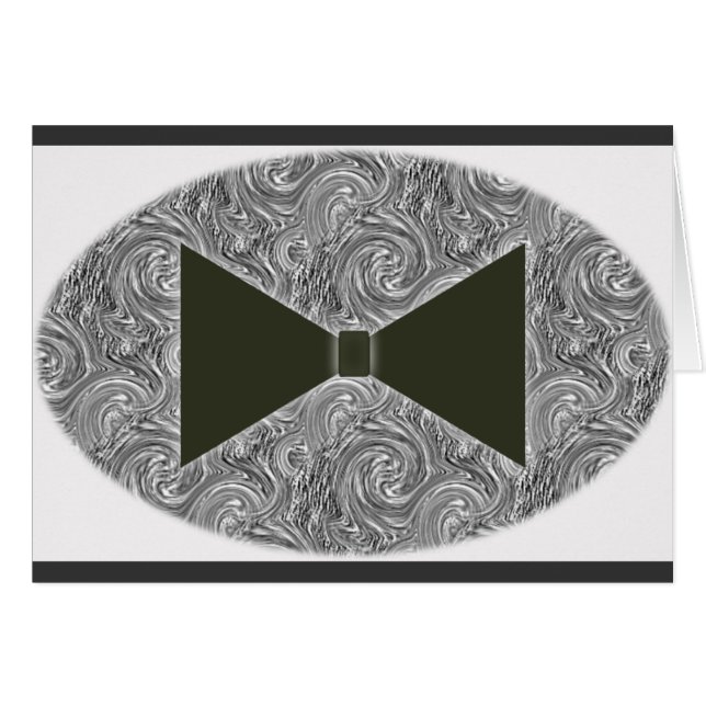 Black Bow Tie Hälsningskort (Framsidan Horizontal)