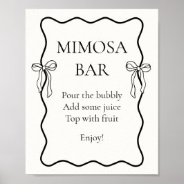 Black Bow Tie Knot Möhippa Mimosa Pub Poster