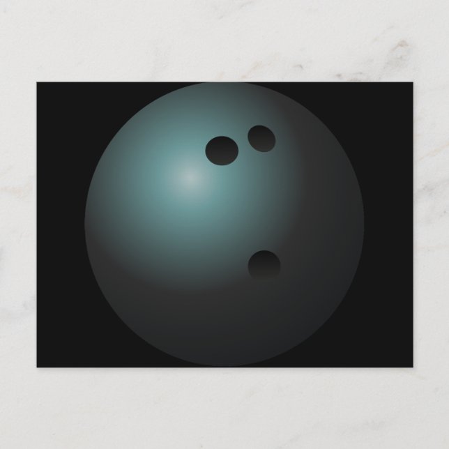 Black Bowling Ball-vykort Vykort (Framsida)