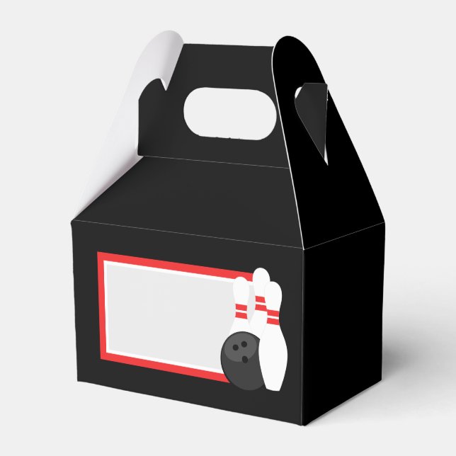 Black Bowling Favor Boxes Presentaskar (Framsidan Sidan)