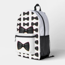 Black Bowtie Kids School Travel Bok Bag