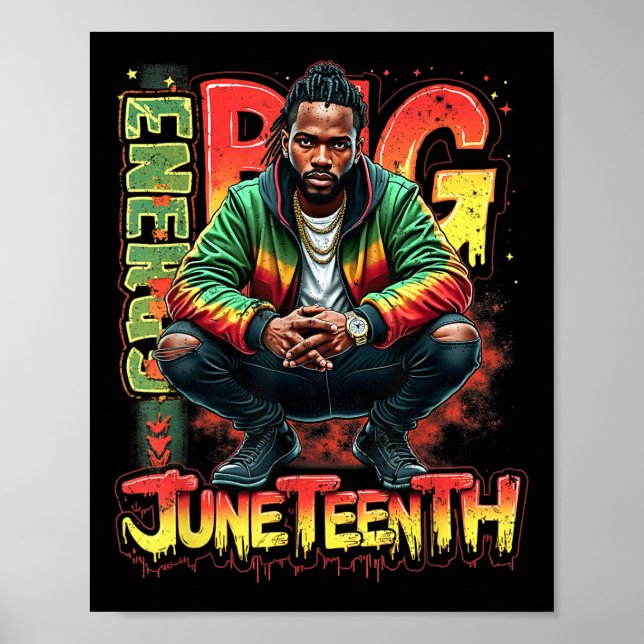 Black Boy Big Junetelfte Energy Pride Freedom Desi Poster (Framsidan)