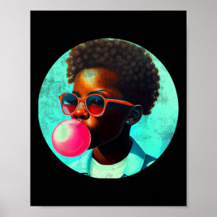 Black Boy Joy Bubble Gum Roligt African Melanin Pr Poster