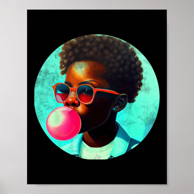 Black Boy Joy Bubble Gum Roligt African Melanin Pr Poster (Framsidan)