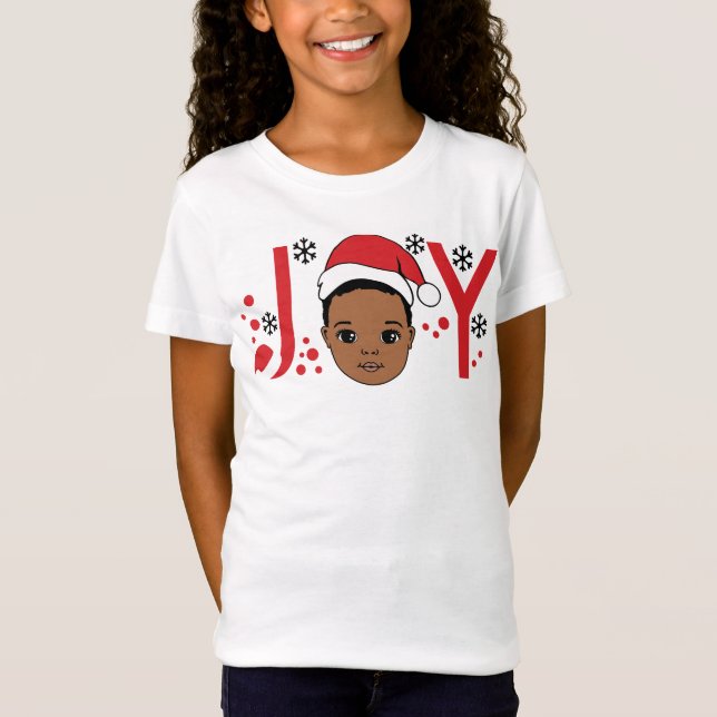 Black Boy Melanin Boys jul Sweater X-mas Roligt T Shirt (Framsida)
