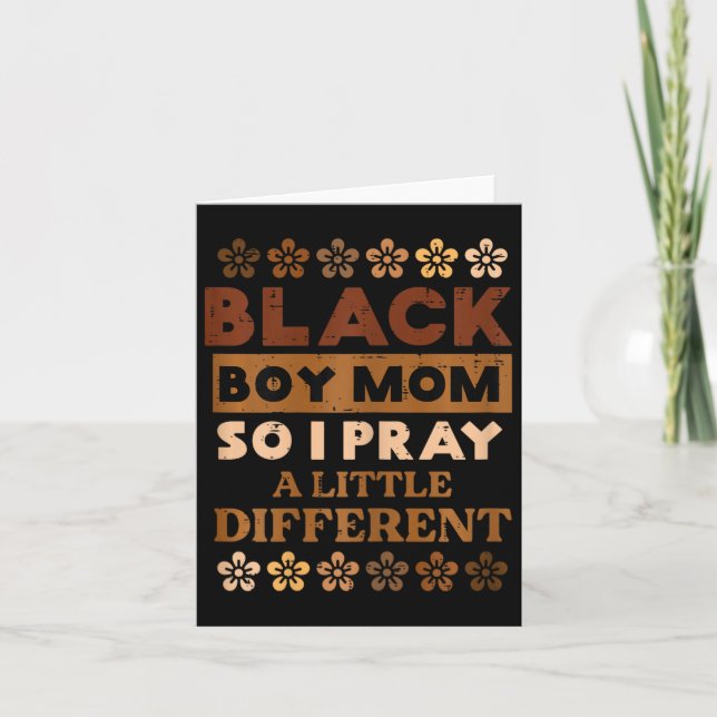 Black Boy Pray Little Different History Month Mamm Kort (Framsida)