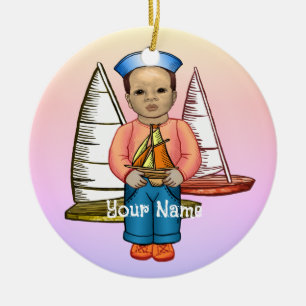 Black Boy Sailor Julgransprydnad Keramik