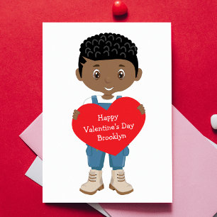 Black Boy Valentine Day Kort