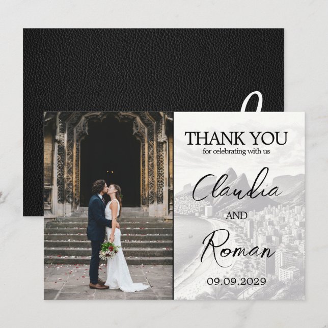 Black Brasilien Passport Tack Kort (Fram/baksida)