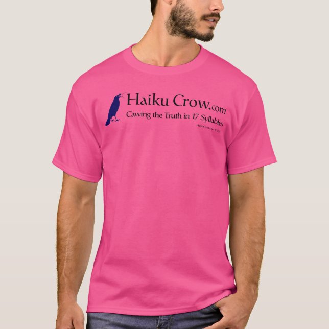 Black Brev Haiku Kråka T Shirt (Framsida)