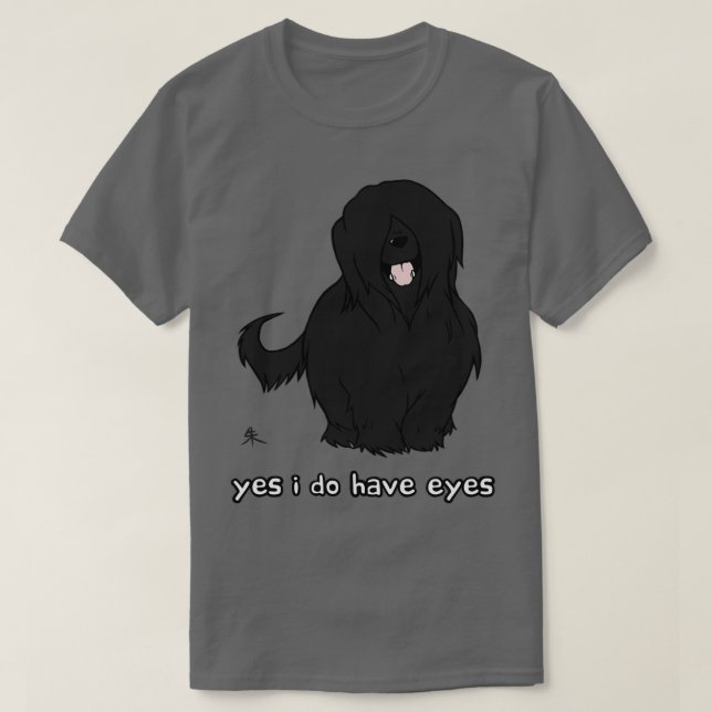 Black Briard Ja, jag har ögon T Shirt (Design framsida)