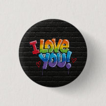 Black Brick Wall with Graffiti “I Love You!”