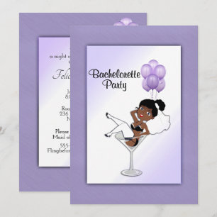 Black Bride Orchid Bachelorette Party-inbjudan Inbjudningar