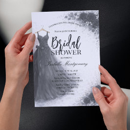 Black Bridesmaid Dress Bridal Shower Inbjudningar
