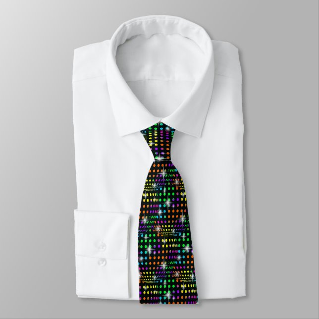 Black Bright Disco Theme TIE Slips (Bunden)