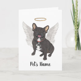 Black Brindle Frenchie Sympathy Memorial Kort