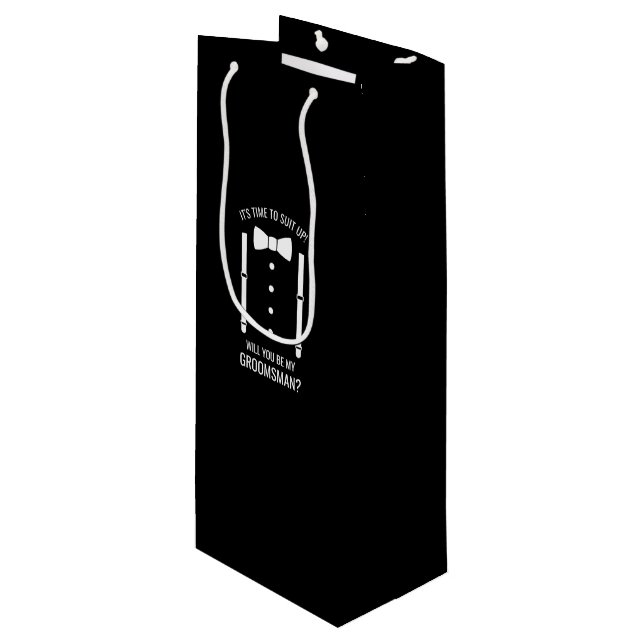 Black Bröllop Bow Tie Groomsman Frieri (Framsidan Vinklad)