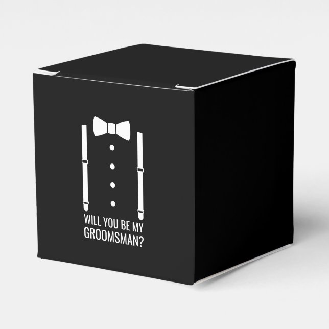 Black Bröllop Bow Tie Groomsman Frieri Presentaskar (Framsidan Sidan)
