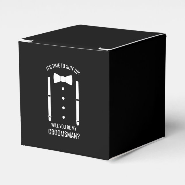 Black Bröllop Bow Tie Groomsman Frieri Presentaskar (Framsidan Sidan)