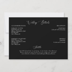 Black Bröllop Details-hölje Inbjudningar
